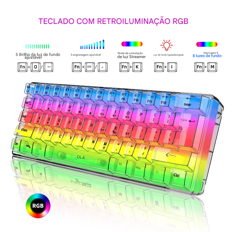Mini Teclado Gamer 60%,  aprova d'água