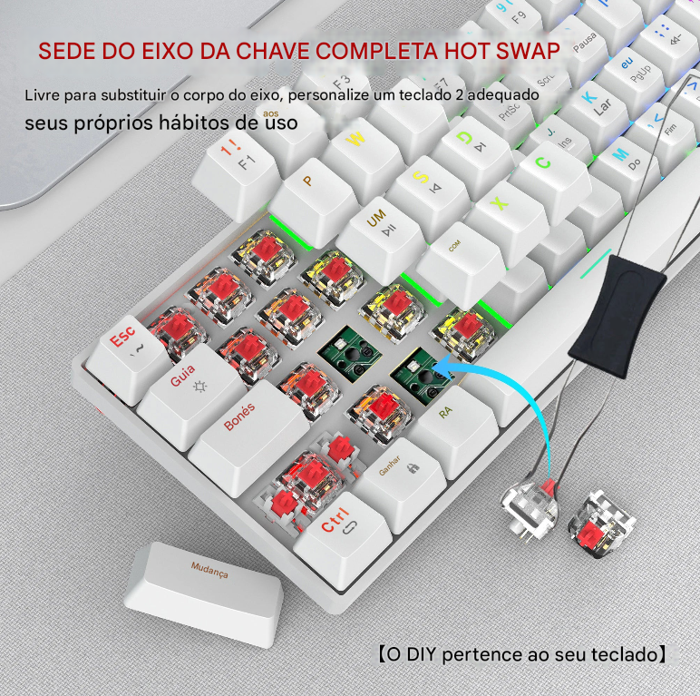 Mini Teclado Gamer 60%,  aprova d'água