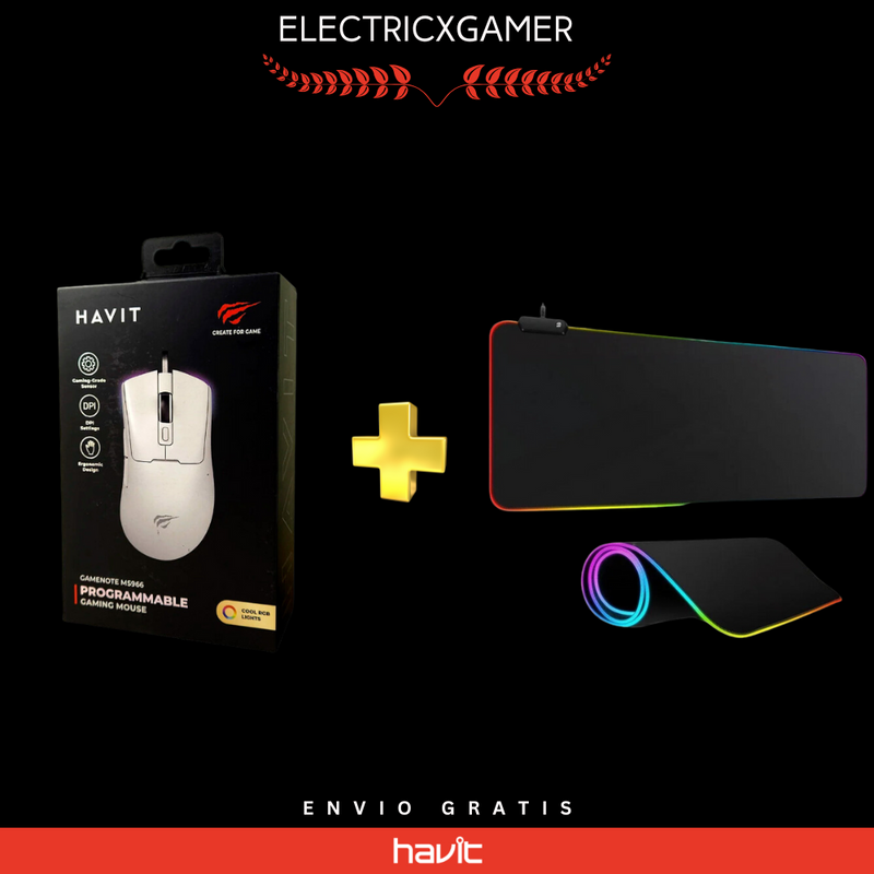 Mouse Havit+ Muse Pad gamer rbg
